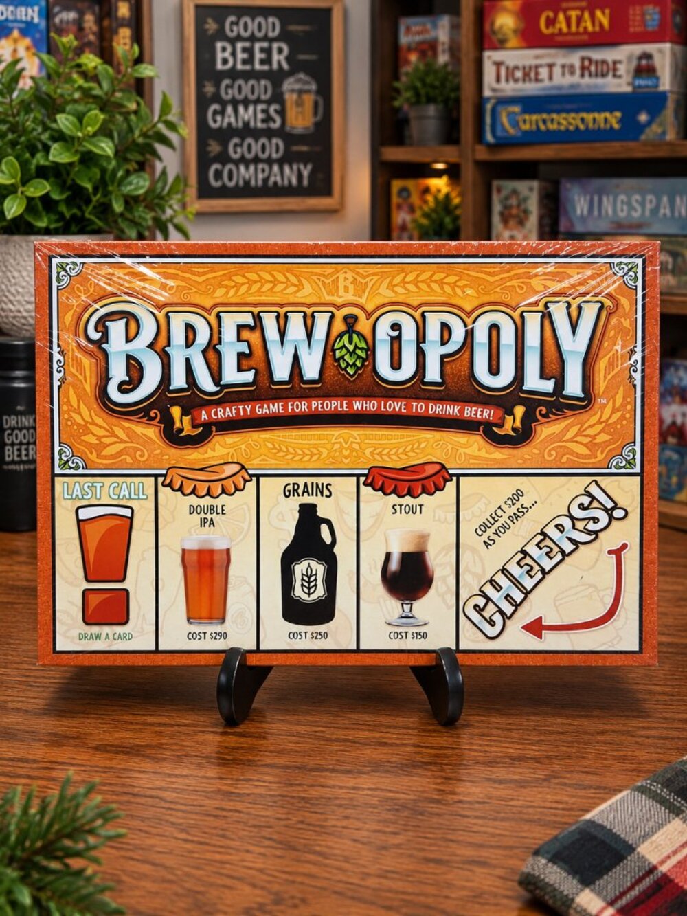 NEW Brew-Opoly Board Game Late For The Sky Factory Sealed NWT